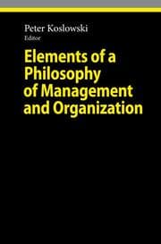 Cover von Elements of a Philosophy of Management and Organization