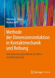 Cover von Methode der Dimensionsreduktion in Kontaktmechanik und Reibung