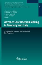 Cover von Advance Care Decision Making in Germany and Italy