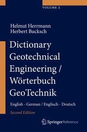 Cover von Dictionary Geotechnical Engineering/Wörterbuch GeoTechnik