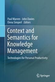 Cover von Context and Semantics for Knowledge Management