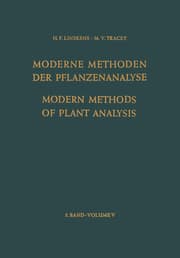 Cover von Modern Methods of Plant Analysis / Moderne Methoden der Pflanzenanalyse