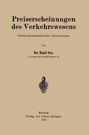 Cover von Preiserscheinungen des Verkehrswesens