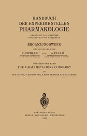 Cover von The Alkali Metal Ions in Biology
