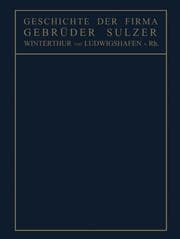 Cover von Geschichte der Firma Gebrüder Sulzer