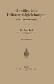 Cover von Gewöhnliche Differentialgleichungen nebst Anwendungen