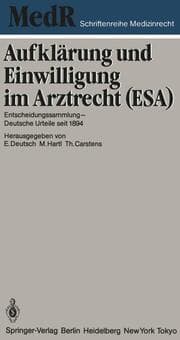 Cover von Aufklärung und Einwilligung im Arztrecht (ESA)