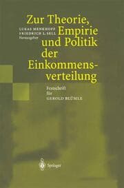 Cover von Zur Theorie, Empirie und Politik der Einkommensverteilung