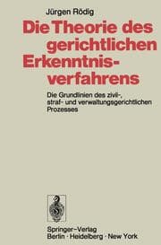 Cover von Die Theorie des gerichtlichen Erkenntnisverfahrens
