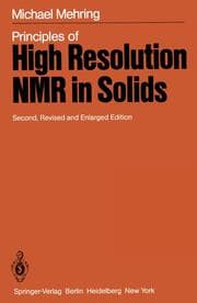 Cover von Principles of High Resolution NMR in Solids