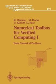 Cover von Numerical Toolbox for Verified Computing I
