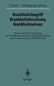 Cover von Krankheitsbegriff Krankheitsforschung Krankheitswesen