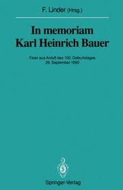 Cover von In memoriam Karl Heinrich Bauer