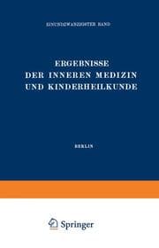 Cover von Ergebnisse der Inneren Medizin und Kinderheilkunde