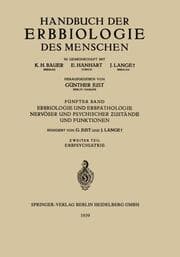 Cover von Erbbiologie und Erbpathologie Nervöser und Psychischer Zustände und Funktionen