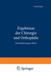 Cover von Ergebnisse der Chirurgie und Orthopädie