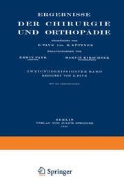 Cover von Ergebnisse der Chirurgie und Orthopädie