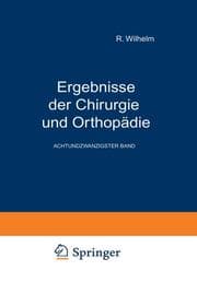 Cover von Ergebnisse der Chirurgie und Orthopädie