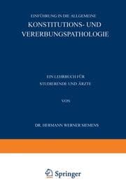 Cover von Einführung in die Allgemeine Konstitutions- und Vererbungspathologie