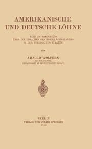 Cover von Amerikanische und Deutsche Löhne