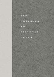 Cover von Dem Andenken an Reinhard Dohrn