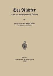 Cover von Der Richter Wesen und verfassungsrechtliche Stellung