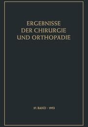 Cover von Ergebnisse der Chirurgie und Orthopädie