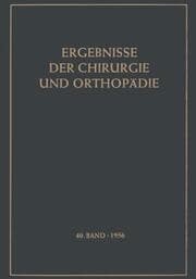 Cover von Ergebnisse der Chirurgie und Orthopädie