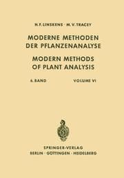 Cover von Modern Methods of Plant Analysis / Moderne Methoden der Pflanzenanalyse