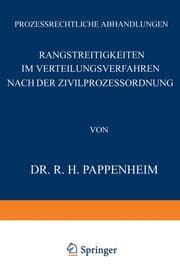 Cover von Rangstreitigkeiten im Verteilungsverfahren nach der Zivilprozessordnung