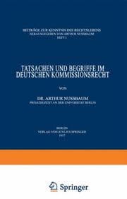 Cover von Tatsachen und Begriffe im Deutschen Kommissionsrecht