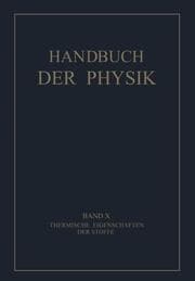 Cover von Thermische Eigenschaften der Stoffe