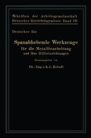 Cover von Spanabhebende Werkzeuge für die Metallbearbeitung und ihre Hilfseinrichtungen