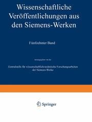 Cover von Wissenschaftliche Veröffentlichungen aus den Siemens-Werken