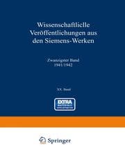 Cover von Wissenschaftliche Veröffentlichungen aus den Siemens-Werken