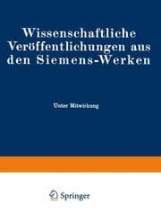 Cover von Wissenschaftliche Veröffentlichungen aus den Siemens-Werken