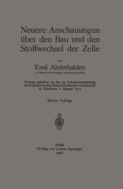 Cover von Neuere Anschauungen über den Bau und den Stoffwechsel der Zelle