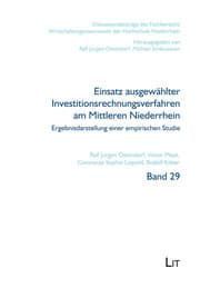 Cover von Einsatz ausgewählter Investitionsrechnungsverfahren am Mittleren Niederrhein