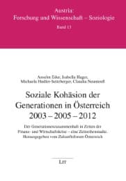 Cover von Soziale Kohäsion der Generationen in Österreich 2003-2005-2012