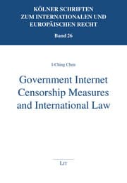 Cover von Government Internet Censorship Measures and International Law