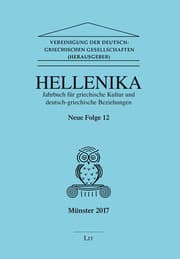Cover von Hellenika. Jahrbuch für griechische Kultur und Deutsch-Griechische Beziehungen