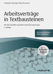 Cover von Arbeitsverträge in Textbausteinen - inkl. Arbeitshilfen online