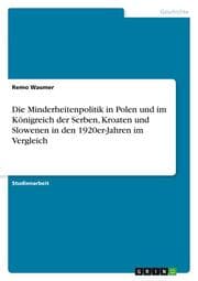 Cover von Die Minderheitenpolitik in Polen und im Königreich der Serben, Kroaten und Slowenen in den 1920er-Jahren im Vergleich