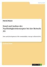 Cover von Stand und Ausbau des Nachhaltigkeitskonzeptes bei der Bertschi AG