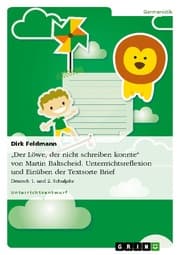 Cover von Der Löwe, der nicht schreiben konnte (Unterrichtsentwurf, 1./2. Schuljahr)