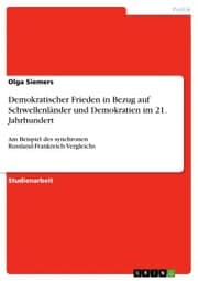 Cover von Demokratischer Frieden in Bezug auf Schwellenländer und Demokratien im 21. Jahrhundert