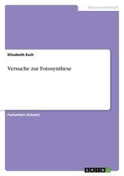 Cover von Versuche zur Fotosynthese
