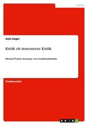 Cover von Kritik als immanente Kritik