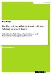 Cover von Die Rhetorik des Altbundeskanzlers Helmut Schmidt in seinen Reden