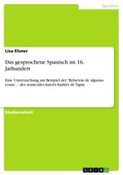 Cover von Das gesprochene Spanisch im 16. Jarhundert